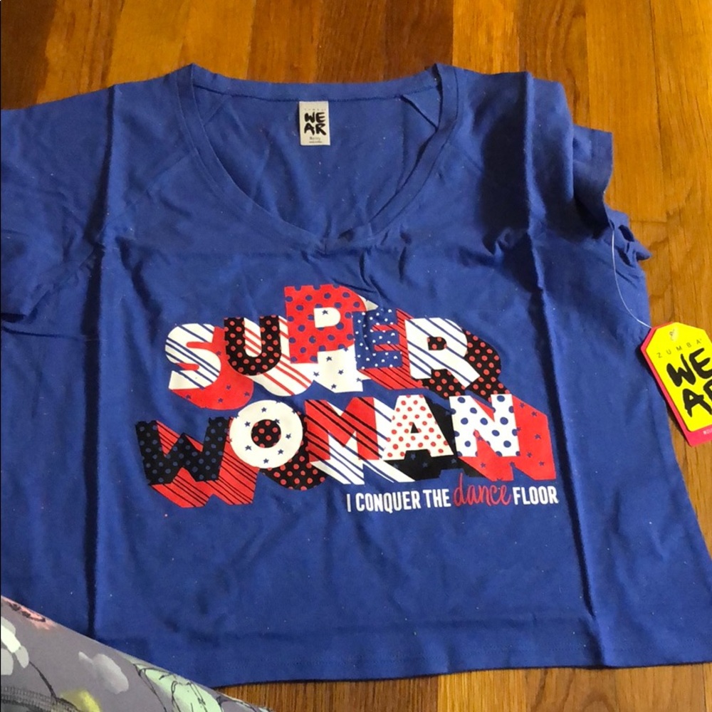 Super Woman Zumba Crop Top Sz small